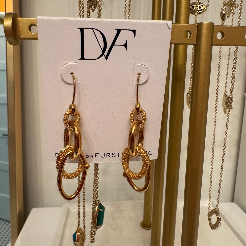 Diane Von Furstenberg Gold-Tone Oval Link Earrings
